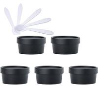 Pots cosmétiques, 5 PC 200 ML Rose Masque Bol de mélange Vide 200 g Pots de Stockage en Plastique avec Doublure intérieure for Le Stockage du Corps Main Visage crème Lotion Gel 5X spatule(Svart,50ml)