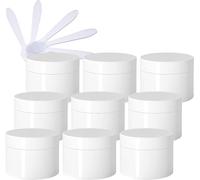 Pots cosmétiques Lot de 24 Pots cosmétiques vides en Plastique Blanc épais et Brillant de 120 ML avec Couvercle à vis, Doublure intérieure, Bouteilles d'échantillon de Voyage + 24 spatules