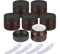 Pots cosmétiques, Pots à cosmétiques vides en Plastique Marron de 60ml, avec Doublure intérieure et couvercles Noirs, Ensemble de récipients de Maquillage, Paquet de 6