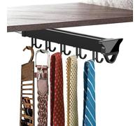 Pots Coulissants Ad Pas Orgaizer pour Cabiet, Porte-couts De Placard, Ceinture Écharpe Hager - Porte-Placard en Alliage D’Aluminium Hager Rail avec Crochets Ré, One Color, 31cm/12.2inch