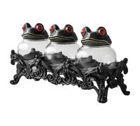 Pots d'assaisonnement, boîte à sel et à poivre en forme de grenouille, pot d'apothicaire avec couvercles, ensemble d'organisation de garde-manger de cuisine, récipient de rangement décoratif, pour cui