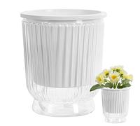 Pots d'auto-Aspect pour Vase d'hydroculture de de Location-Transparent en Verre synthétique, surchauffe hydroculture Transparente avec Drainage | Pots de Fleurs avec Un réservoir Profond pour