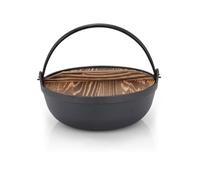 Pots de camping en fonte hollandais en fonte avec couvercle en bois pour approfondir la soupe et la cuisine de champ, casseroles d'extérieur en fonte avec couvercle