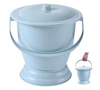 Pots de chambre pour femmes avec couvercle, pot de chambre, urinoir chevet portable avec couvercle et poignée, seau chaise percée à forte capacité charge, seau à pipi en plastique pour femme