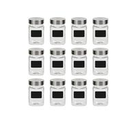Pots de conservation avec autocollant 12 pcs 300 ml Transparent G