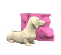 Pots de faits à la main, moule en Silicone en forme de chien, béton créatif, jardinière succulente, résine époxy, porte-stylo artisanal, moule pour Pots de fleurs en Silicone