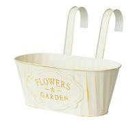 Pots de fleurs à suspendre pour balustrade - Plantes artificielles - Pour l'extérieur - Pour fenêtre de campagne - Support pour plantes avec crochets amovibles