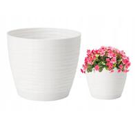 Pots de Fleurs avec soucoupes Sahara - Support intérieur - 27 cm - Blanc