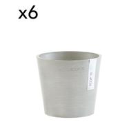 Pots de fleurs blanc gris D13 - lot de 6