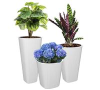 Pots De Fleurs - Botle - Set De 3 - Blanc - Ø39 Cm - Hauteurs 41/61/81 Cm Multicolore