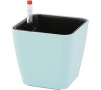 pots de fleurs carrés auto-irrigués de 14cm pour plantes d'intérieur et d'extérieur, Pots de fleurs auto-irrigués avec indicateur de niveau d'eau (bleu clair)