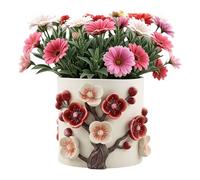 Pots de Fleurs colorés, Pot d'arc-en- Unique, Pot de Fleurs Arc-en- Unique avec Drainage, Vase de de Prunier en Relief Fait à la Main, Pots de Fleurs pour intérieur et extérieur