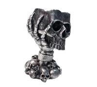 Pots de fleurs créatifs en résine en forme de tête de mort pour plantes grasses, affichage de bureau et organisation de papeterie, pots au design unique inspiré de Halloween