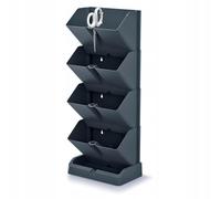 Pots De Fleurs Décoratifs, Modulables, Anthracite, 4x1 L, Lot De 4, 19,5x11,4x47,5 Cm, Mini Cascade