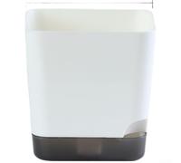 Pots de fleurs en plastique avec réservoir à arrosage automatique pour le bureau et la maison, pots de fleurs blancs contemporains de petite taille (petite taille T103)