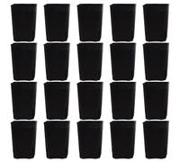 Pots de fleurs en plastique de forme carrée avec drainage pour des plantes saines, empilables pour une organisation facile sur le balcon ou la terrasse (noir)