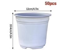 Pots De Fleurs En Plastique Pour Pépinière, 50 Pièces, Boîte De Culture De Graines, Pot De Fleur Rond, Conteneur De Légumes, Outils De Jardin, Plateau De Semis.White 12Cm 50Pcs