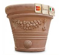 Pots de fleurs exterieur terre cuite -Doppio Bordo - Fabriqué à la Main - Absolument résistant au Gel - Terracotta italienne : pots de fleurs artisanaux pour extérieur et intérieur (Festonato 30cm)