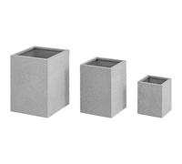 Pots De Fleurs Lot De 3 Inox Imitation Pierre De Grès Acier Inoxydable 201 Gris Helloshop26 14_0009738 Multicolore