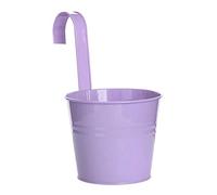 Pots de fleurs, pots de jardin, seaux à suspendre, pots de fleurs en métal avec crochet pour balcon, clôture Violet clair S