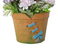 Pots de fleurs pour d'intérieur - Pots de fleurs d'intérieur avec nœud bleu | Vase rustique avec trou de drainage pour la maison, le jardin, le balcon, la ferme, l'extérieur et l'intérieur
