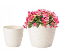 Pots de fleurs Sahara avec soucoupes - Support intérieur - 13 cm - Crème