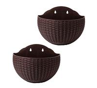 Pots de fleurs suspendus, jardinière murale, 2 pièces jardinières suspendues pots de fleurs suspendus demi-cercle en plastique paniers de plantes conteneur pot de fleur avec drainage et crochets