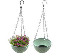 Pots de fleurs suspendus - Virex® - 2 pièces - 15 cm de diamètre - Bleu - Intérieur et extérieur - Chaîne de suspension