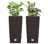 Pots de fleurs - Umbra - Lot de 2 - 40x40x75 cm - Insert 37 L - Résistant aux intempéries