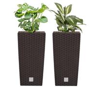 Pots de fleurs - Umbra - Lot de 2 - 40x40x75 cm - Insert 37 L - Résistant aux intempéries