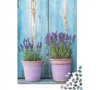 Pots de Lavande Bleu Mur Puzzle 1000 Pièces Adultes intéressant Puzzles 1000 Pièce Défi Jouet Cadeau 52x38cm/1000pcs