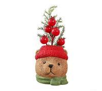 Pots de Noël festifs en résine avec motifs Père Noël et bonhomme de neige, conçus pour décorer les maisons pendant la saison des vacances (le petit ours)