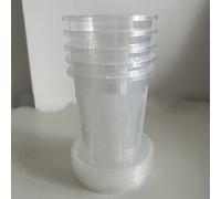 Pots de pépinière en plastique transparent avec soucoupe et trou de drainage, conçus pour un développement sain des racines dans les plantes d'intérieur comme les fleurs, l'aloe vera et les cactus (5