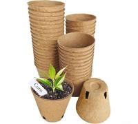 Pots de plantation biodégradables, 45 paquets avec 30 étiquettes, gobelets en papier pour pépinière pour transplantation directe aux chocs racinaires, fournitures de jardinage pour jardiniers à