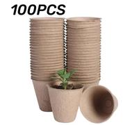 Pots De Plantes De Démarrage De Graines De Coco, Pots De Pépinière Biodégradables, Pots De Semis, Plateaux De Germination, Étiquettes, Semis De Graines.100pcs