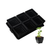 Pots de plantes de démarrage en résine - Pots de maternelle | Pots de maternelle en résine avec plateau | Conteneur de jardinières à transplantation design vide pour balcon, serre, jardin, patio