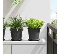 vidaXL Pots de plantes 24 pcs Noir Ø 19 x 16 cm Plastique