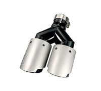 Pots d'échappement automobiles Y Forme Double Sortie Tuyau D'échappement Buse Décoration Deux Niveaux Acier Inoxydable Queue Universel Voiture Modifier Brillant Silencieux Pointe(Left In63-Out101)