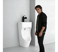 Pots d'urinoir Urinoir Pour Hommes À Bouton-poussoir, Urinoirs D'angle Sur Pied Pour, Anti-déversement, Drainage Public/hôtels/urinoirs De Toilettes KTV, Gain Place(White)