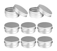 Pots en Aluminium, 8 Pièces Argenté 30ml, Ronds Contenant Cosmetique Vide, Petit Pot avec Coussin de Mousse pour Maquillage, Crème, Baume à Lèvres
