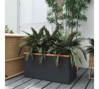 vidaXL Jardinière en résine tressée 80x40x80 cm lit surélevé – Noir