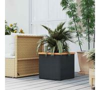 vidaXL Jardinière en résine tressée 80x40x80 cm lit surélevé – Noir