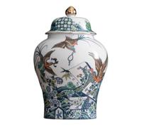 Pots Gingembre Pot De Gingembre En Céramique Avec Couvercle, Pots Décoratifs Traditionnels Chinois En Porcelaine Pour Oiseaux Et Fleurs, Pot De Temple Avec Couvercles Pot Gingembre DéCoratif(14.5*22.5