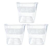 Pots hydroponiques - Jardinière transparente, bassin de style libre, récipient transparent d'observation des racines, pot de culture sans sol, catégorie jardin domestique, lot de 3 conteneurs ronds