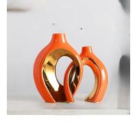 pots infinis décoratifs en céramique (orange or)