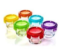 bambuswald© 6 bocaux de rangement de 120 ml avec verrouillage à clic | bocaux verrouillables et hermétiques pour micro-ondes et congélateur | Pot de stockage en verre