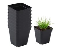 Pots pour débutants: pot de de pépinière, kit de pots de jardinage | Pots de Kit de jardinage pour pots de pépinière, pots de carrés noirs réutilisables pour fruits