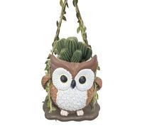 Pots pour - Jardinière en résine avec Chouette balançoire de 12 cm, Pot de Fleurs avec Animaux, Adorable décoration pour la Maison | Jardin intérieur Cour Patio Porche Salon Cuisine Bureau