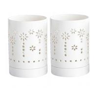 Pots pour orchidées naturelles, lot de 2 pots à orchidées en céramique blanche avec trous - Support de séchage creux pour ustensiles, jardinière d' polyvalente pour le rangement la cuisin