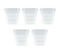 Pots pour orchidées transparents carrés - Lot de 5 pots pour fleurs respirants fabriqués en matériau PP de haute qualité, résistant aux ruptures et léger 10x9x9,8cm Idéal pour les orchidées